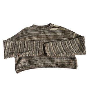 Garage Brown Ribbed Crew Neck Sweater